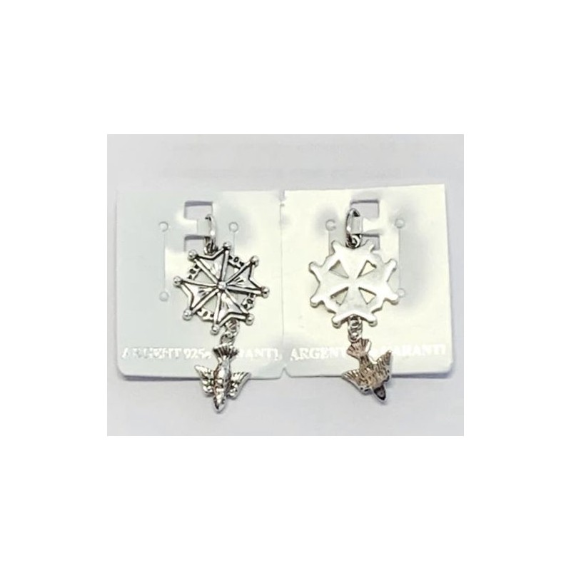Cross Hanger Huguenote 20mm Rhodium Silver