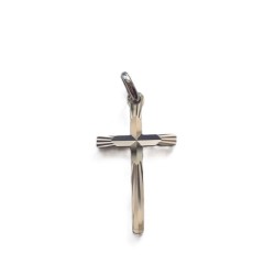 Enkele platte kruis hanger 25x15mm zilver S925