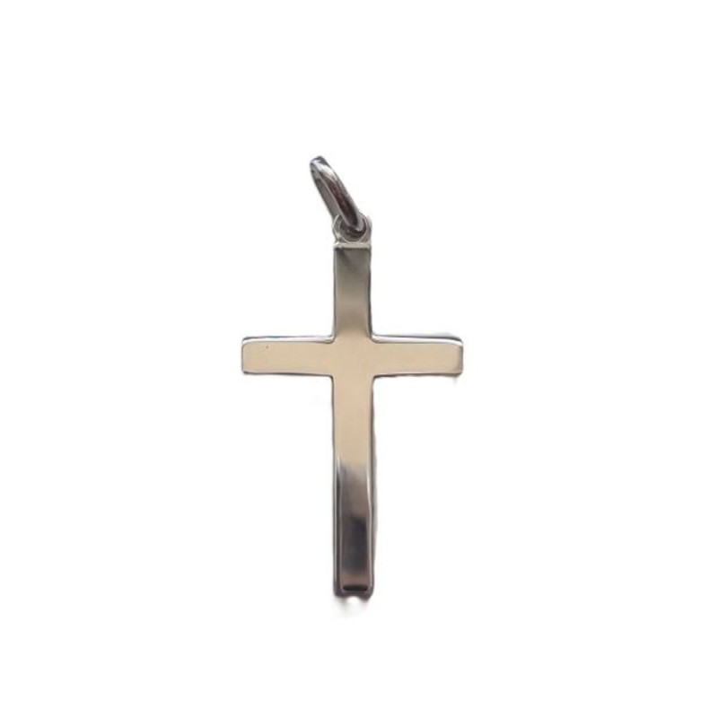 Pendentif croix plate simple 30x17mm Argent S925