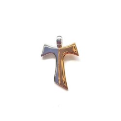 Cross Hanger Tau Silver S925 Bicolor