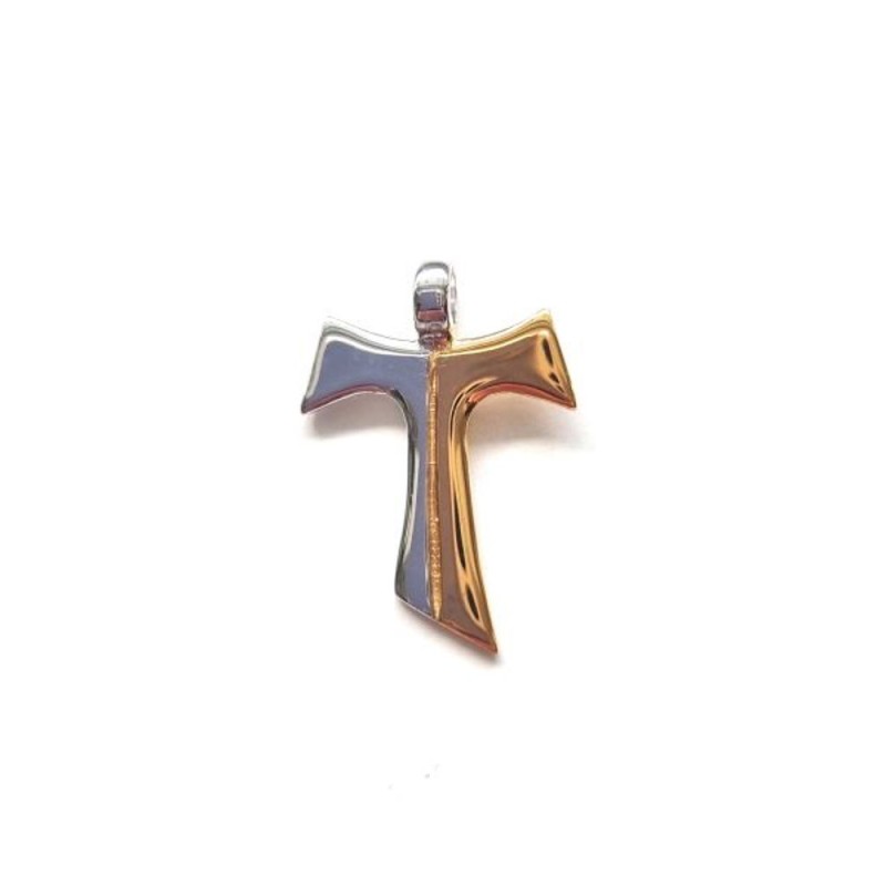 Cross Hanger Tau Silver S925 Bicolor