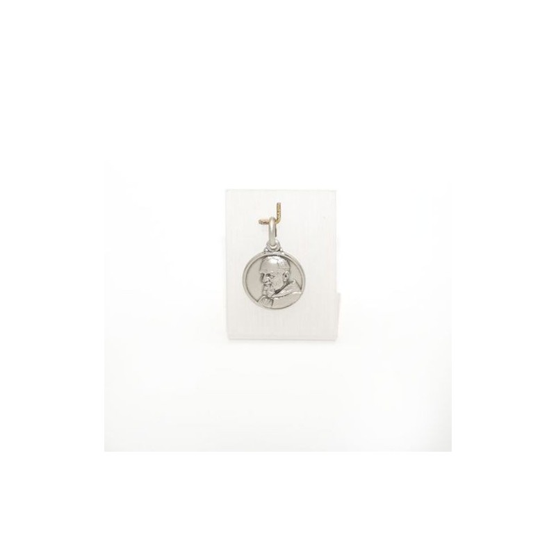 Médaille de Padre Pio en argent. 14 mm