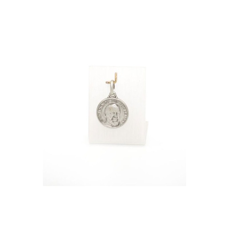 Médaille de Padre Pio en argent. 14 mm