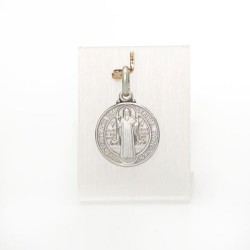 St. Benedictus medaille in zilver. 14 mm