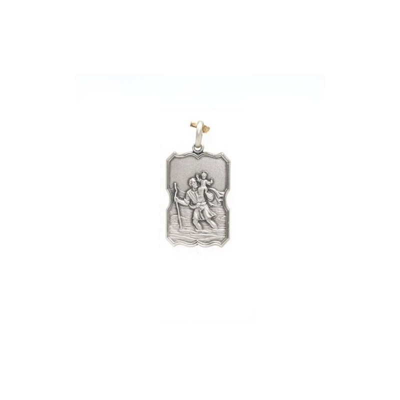 St. Christopher medaille in zilver. 30 mm