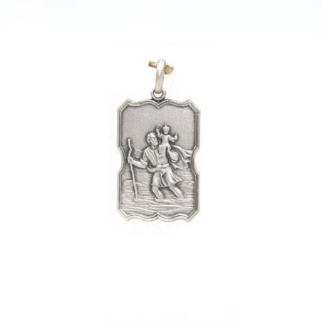 Médaille de Saint Christophe en argent. 30 mm