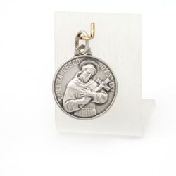 St. Franciscus medaille in zilver. 18 mm