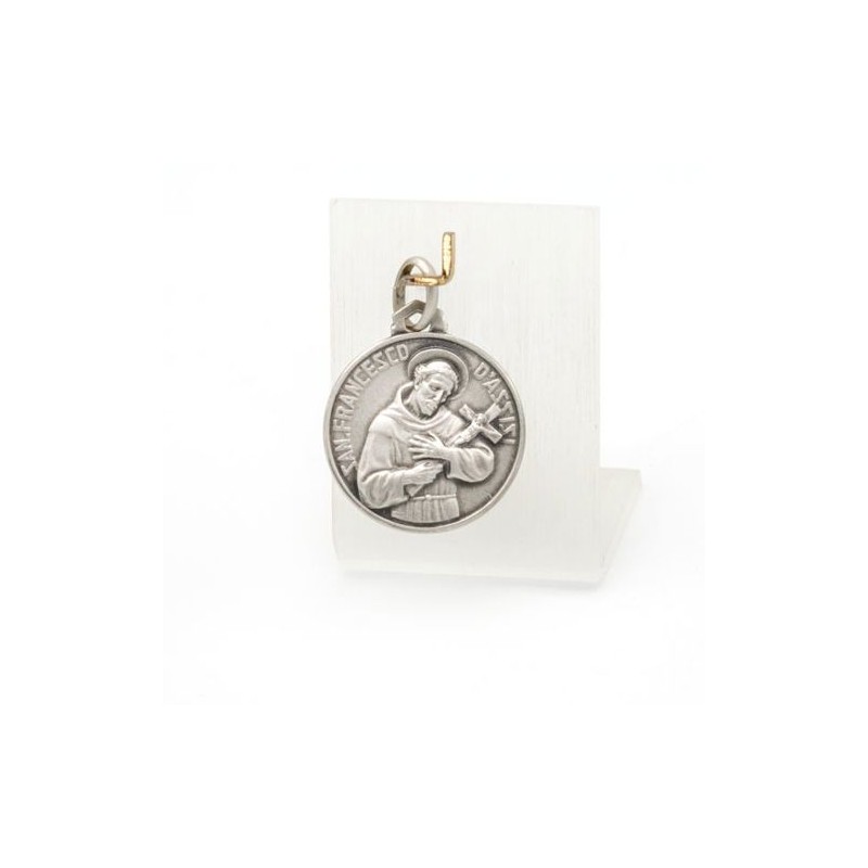 St. Franciscus medaille in zilver. 18 mm