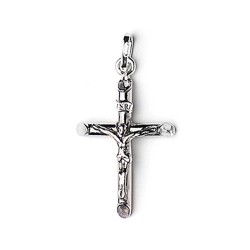pendentif crucifix tube en argent 3cm