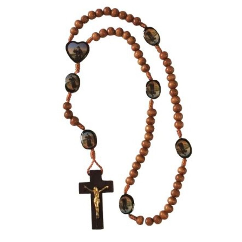 Rozenkrans Saint Charbel houten op touw