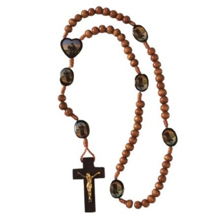 Rozenkrans Saint Charbel houten op touw