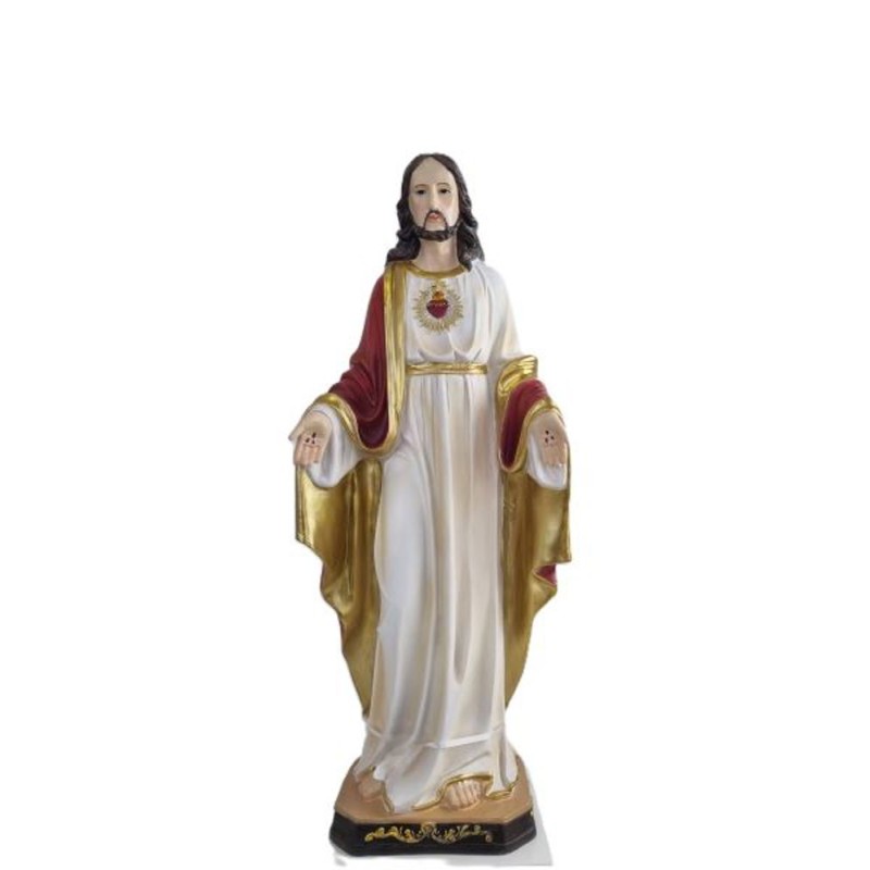 Statue fibre de verre Sacré Cœur de Jésus 98cm