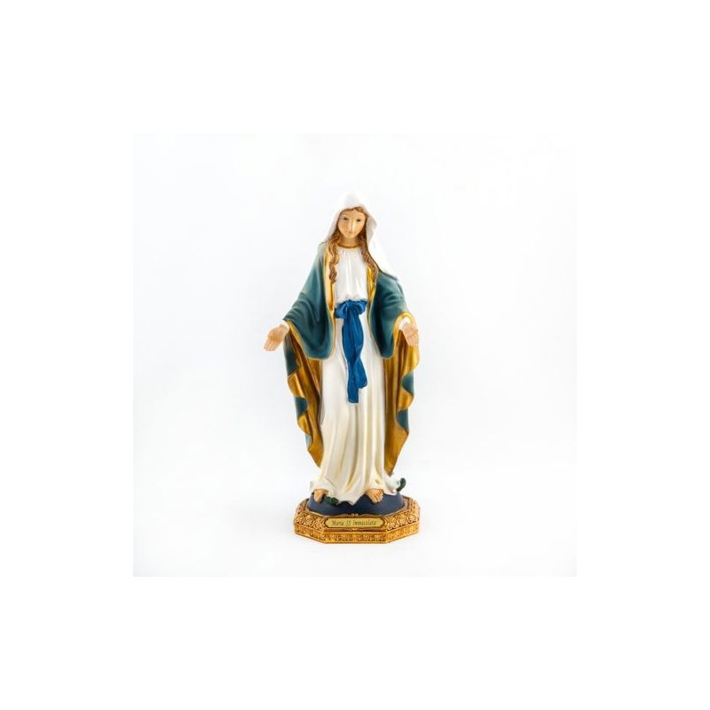 Statue de la Vierge Miraculeuse en résine. 31 cm