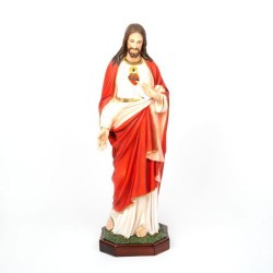 Standbeeld van Jezus Heilig Hart in hars. 85 cm