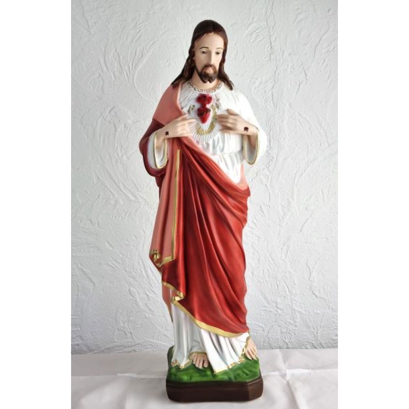 Heilig standbeeld hart van Jezus 60 cm hars