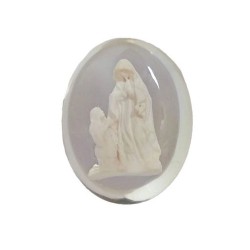 Statue Mini ND de Lourdes dans un marron en résine transparente 3.8x3cm 