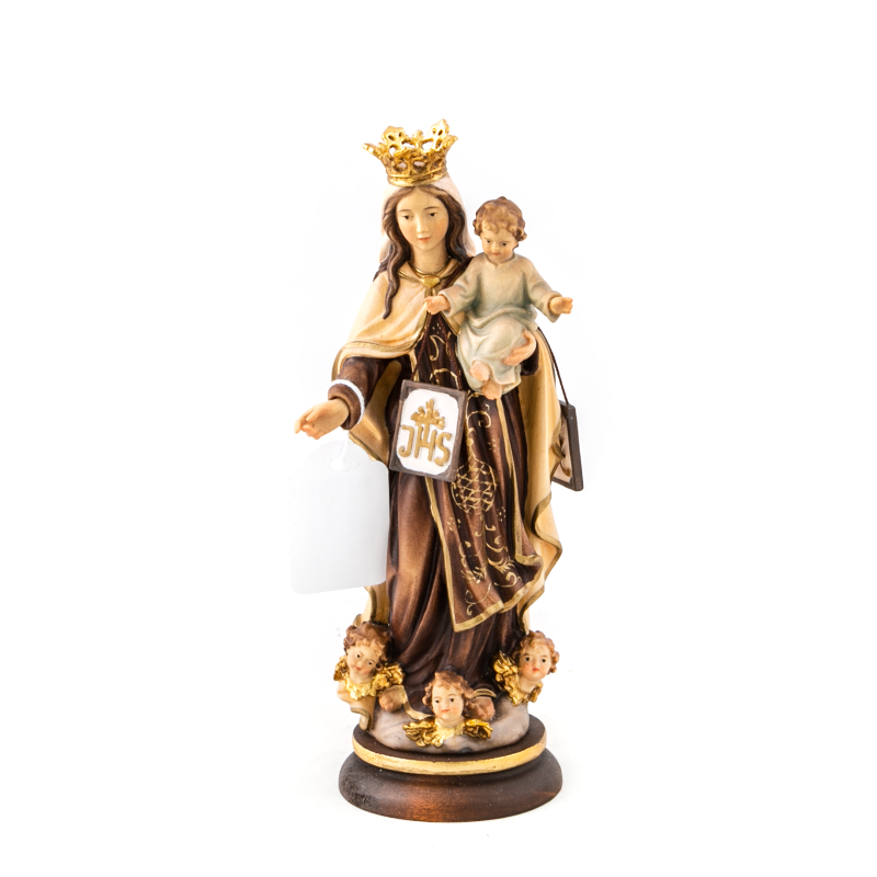 Statue de Notre Dame du Mont Carmel en bois. 18 cm