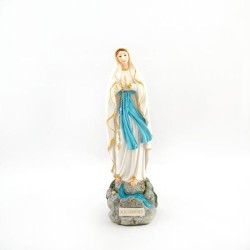 Standbeeld van Onze Lieve Vrouw van Lourdes in hars. 18 cm