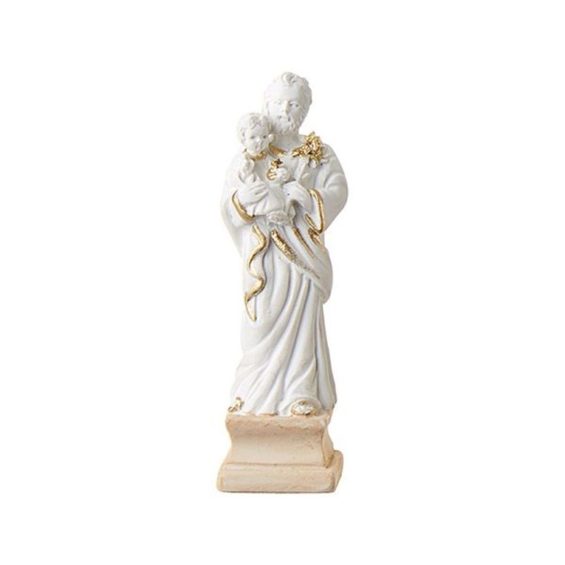 Standbeeld S. Joseph White / Gold 7cm Hars