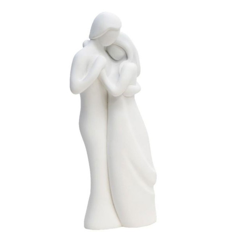 Statue Inamorati stylisée blanche 20cm résine