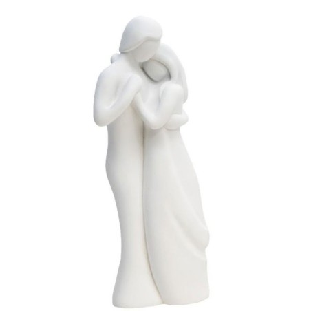 Statue Inamorati stylisée blanche 20cm résine