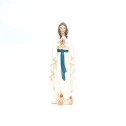 Standbeeld van Onze Lieve Vrouw van Lourdes in hars. 15 cm