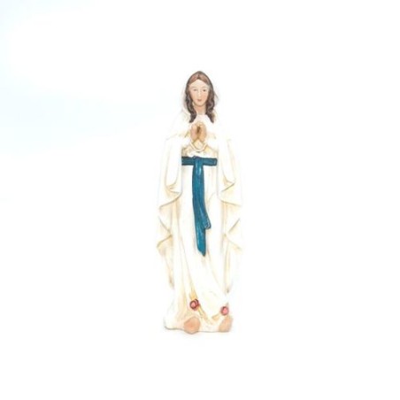 Standbeeld van Onze Lieve Vrouw van Lourdes in hars. 15 cm