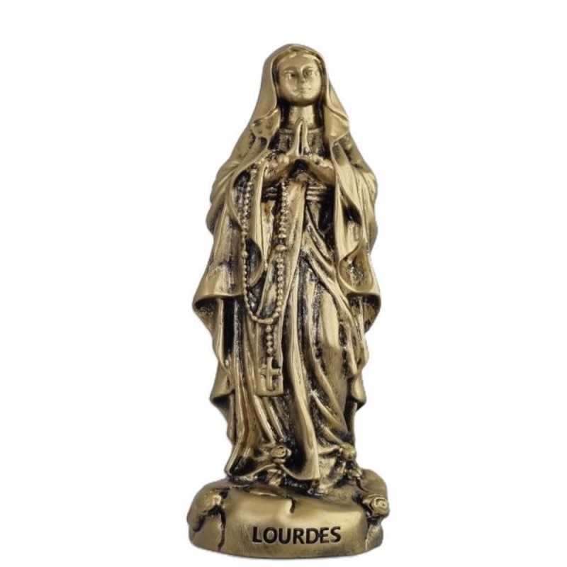Statue Lourdes 20cm résine imit bronze