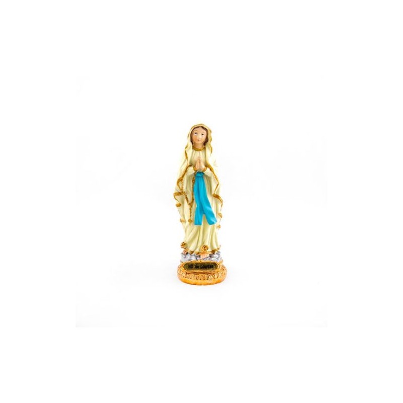 Statue lumineuse de Notre Dame de Lourdes en résine. 15 cm