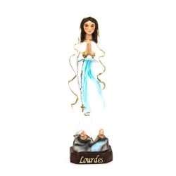 Standbeeld van Onze Lieve Vrouw van Lourdes in hars. 30 cm