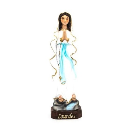 Standbeeld van Onze Lieve Vrouw van Lourdes in hars. 30 cm