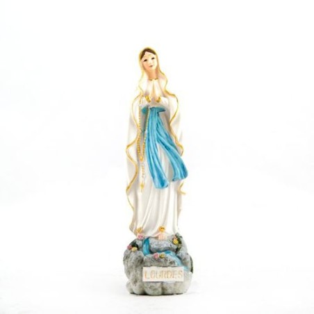 Standbeeld van Onze Lieve Vrouw van Lourdes in hars. 10 cm