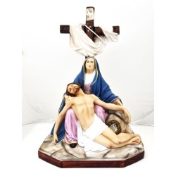 Standbeeld Pieta 40cm / kruis 60 cm hars