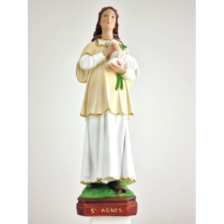 Standbeeld van Saint Agnès in hars. 40 cm
