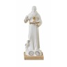 Statue S. Benoit blanc/or résine 10cm avec médaille métal 