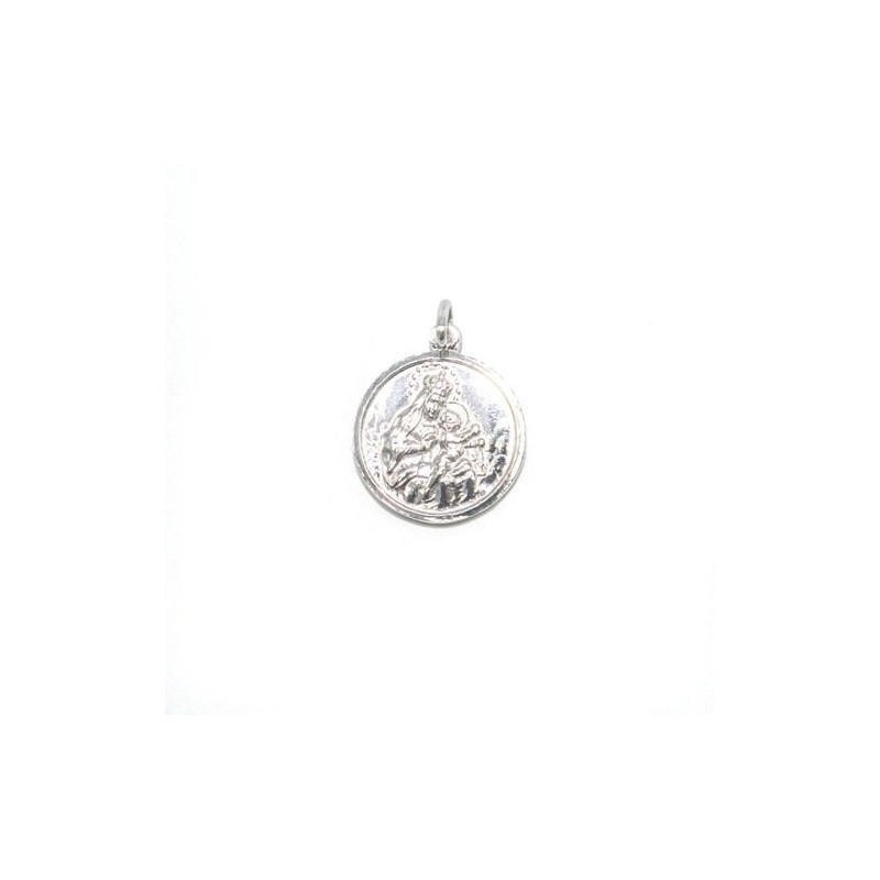 Médaille du Scapulaire en argent rhodié. 18 mm