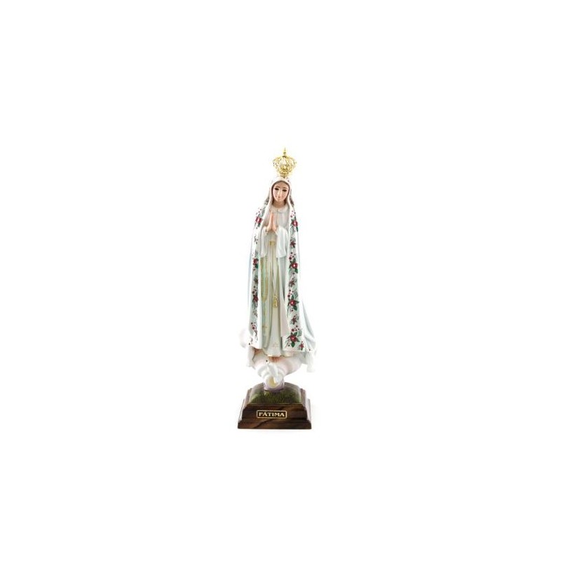 Standbeeld van Onze Lieve Vrouw van Fatima in hars. 35 cm