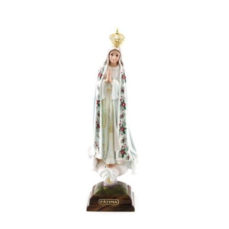 Standbeeld van Onze Lieve Vrouw van Fatima in hars. 35 cm