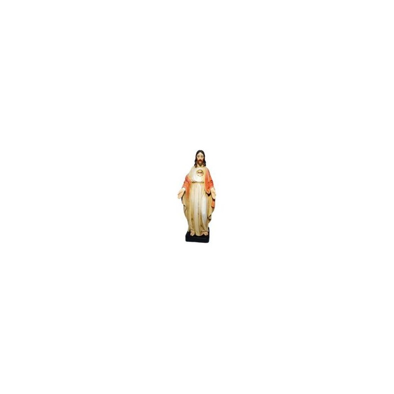 Standbeeld van Jezus Heilige Hart Houtpasta. 20 cm
