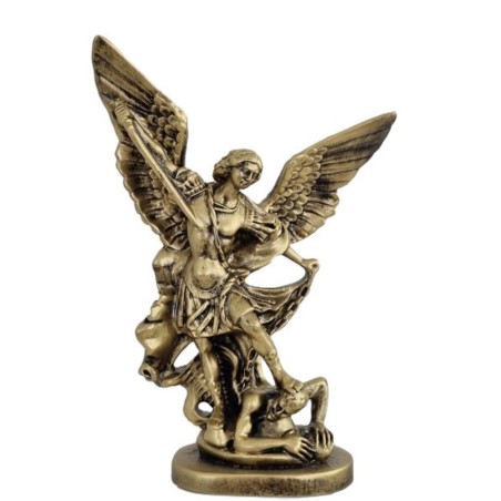 Standbeeld St Michel 20cm Hars Imit Brons