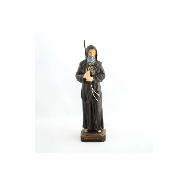 Statue de Saint François de Paule en résine. 30 cm