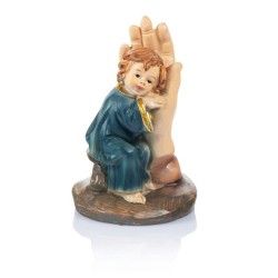 Main protectrice Garçon (Bleu) 10,5cm résine 