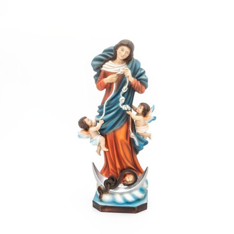 Standbeeld van Maria die de hars-knopen versloeg. 30 cm