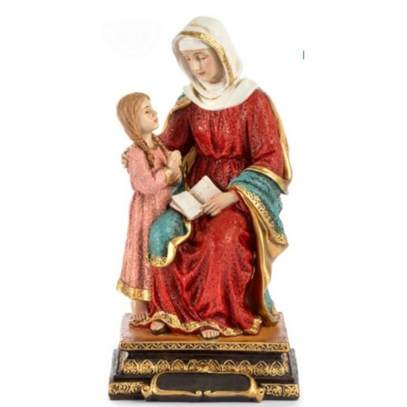 Statue Marie assise et enfant 21cm résine