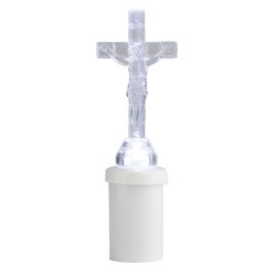 Bougie électronique Crucifix transparent avec LED 
