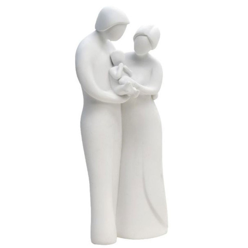 Statue Ste. Famille stylisée blanche 20cm résine