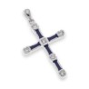 Pendentif croix 3.8 cm Argent S925 avec Zirconiums et émail 