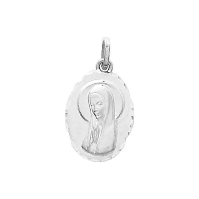 Medaille Vierge Argent Rhodié S925 