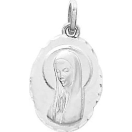 Medaille Vierge Argent Rhodié S925