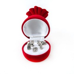 Mini-wieg in fluwelen tas. 6,5 / 5 cm